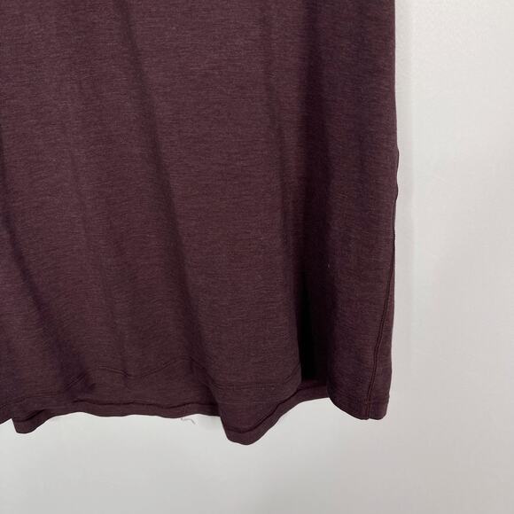 Lululemon Mens Large Bordeaux Red Short Sleeve Crew Neck Tee Tshirt Cotton Blend - Picture 4 of 6